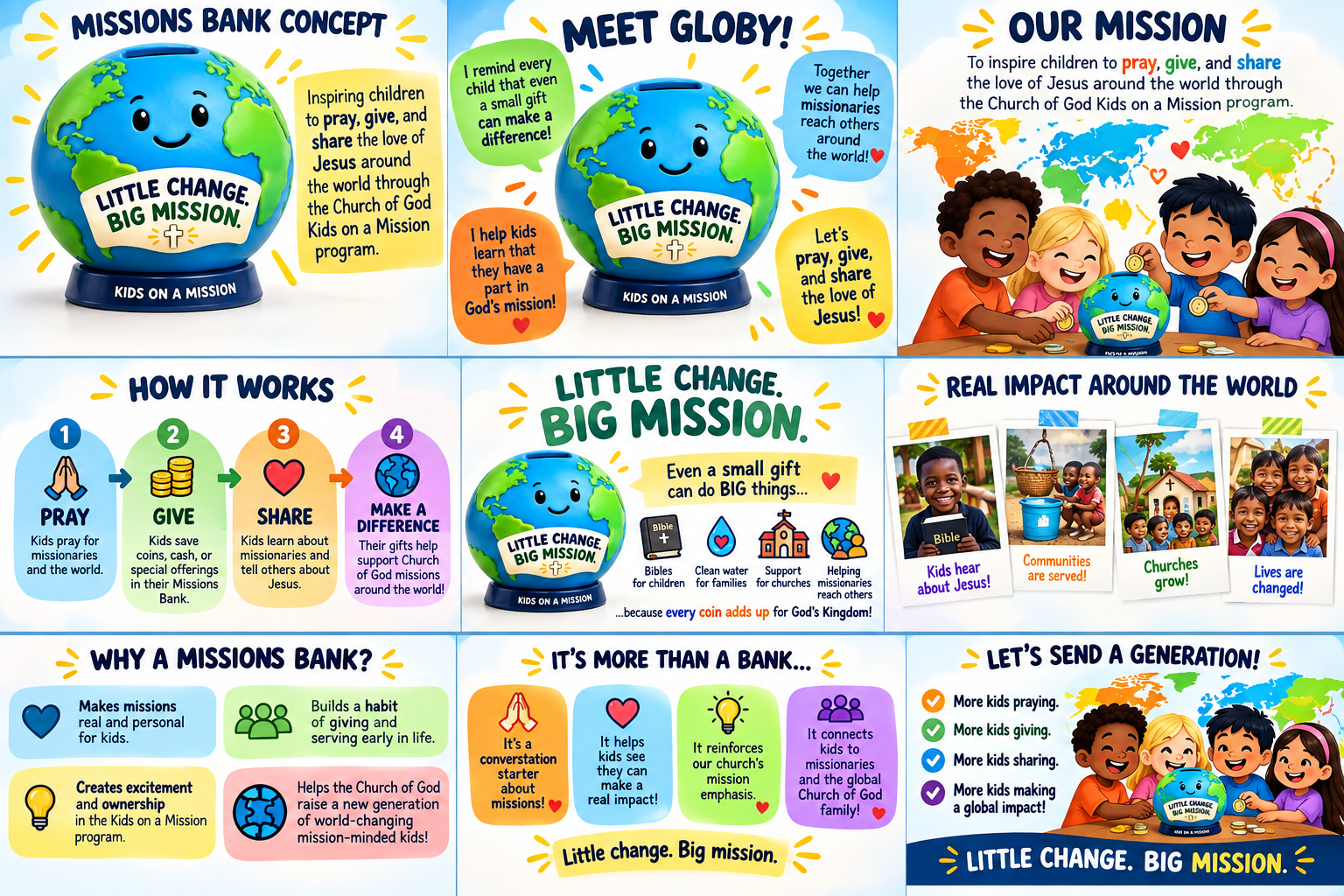 Meet Globy: the globe missions bank, our mission, how it works, and the impact of Little Change. Big Mission.